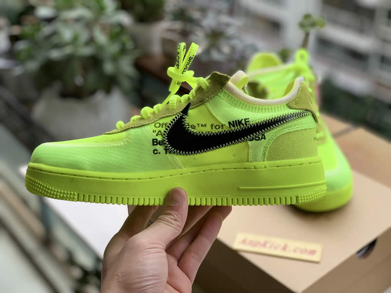 Off-White x Nike Air Force 1 Low 'Volt' Green Shoes AO4606-700 For Sale