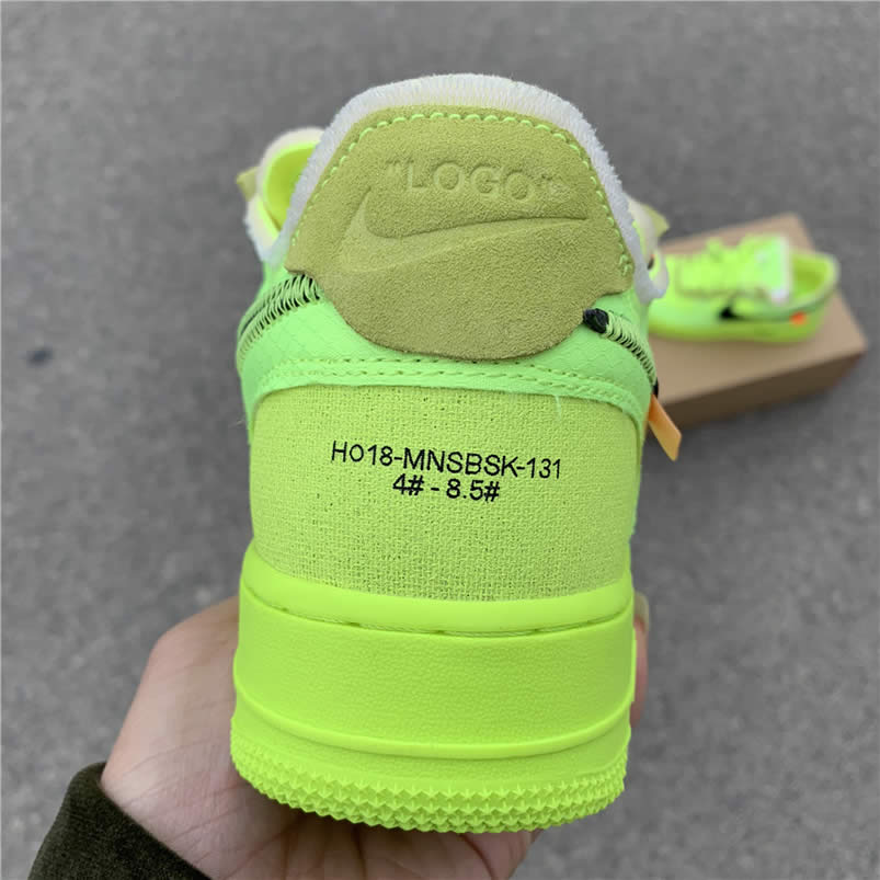 Off-White x Nike Air Force 1 Low 'Volt' Green Release Date AO4606-700 Pics