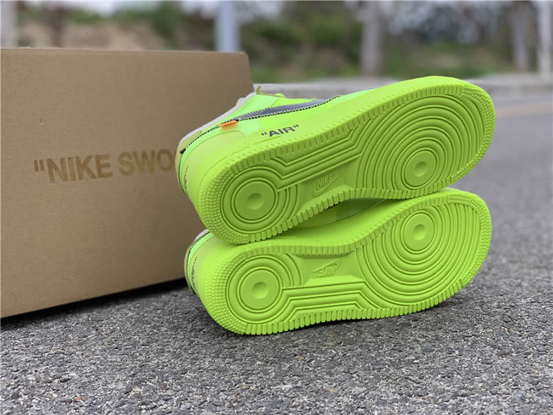 Off-White x Nike Air Force 1 Low 'Volt' Green Release Date AO4606-700 Pics