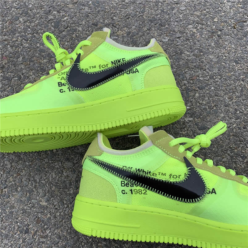 Off-White x Nike Air Force 1 Low 'Volt' Green Release Date AO4606-700 Pics