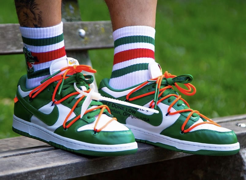 Off White Nike Dunk Low Pine Green On Feet Release Date Ct0856 100 (2) - newkick.vip