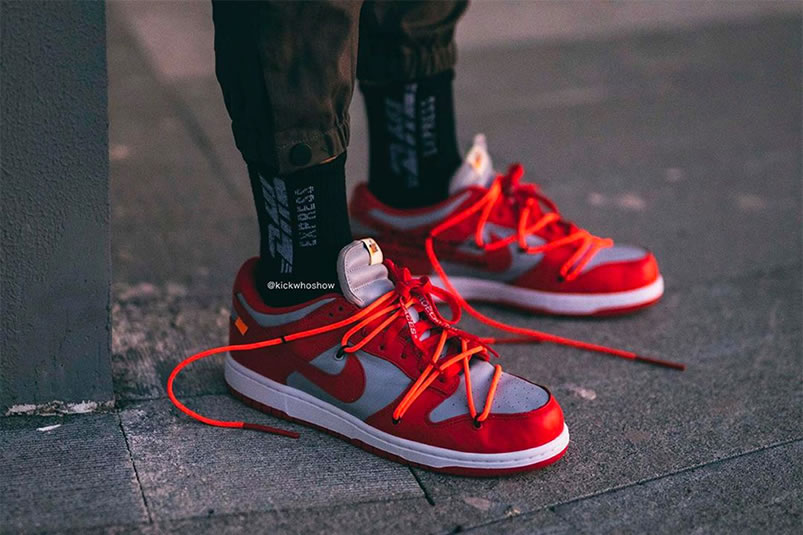 Off White Nike Dunk Low University Red Grey On Feet Release Date Ct0856 600 (2) - newkick.vip