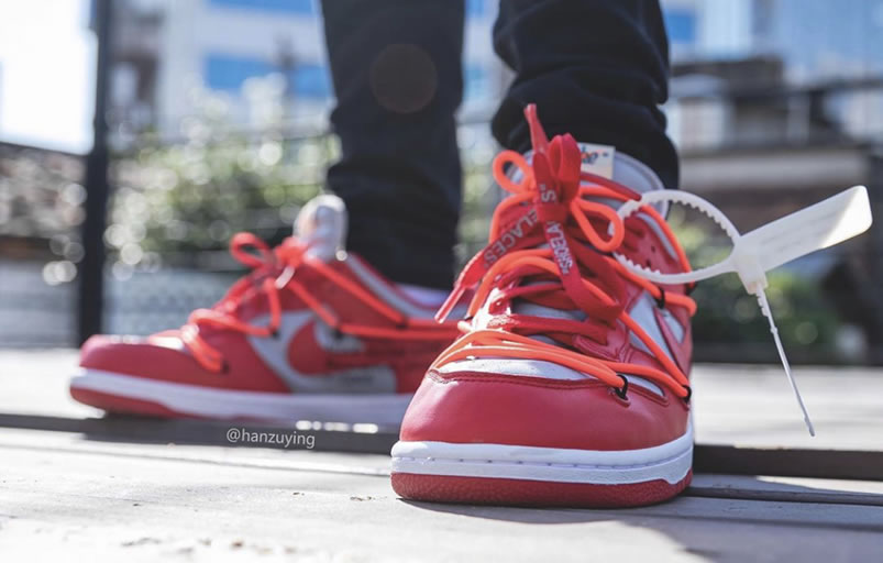 Off White Nike Dunk Low University Red Grey On Feet Release Date Ct0856 600 (6) - newkick.vip