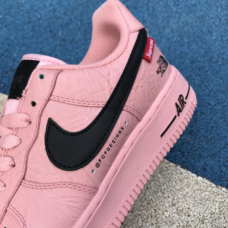 Supreme The North Face Nike Air Force 1 Sup AF1 Low "Pink Black" AR3066-800 Detail Image