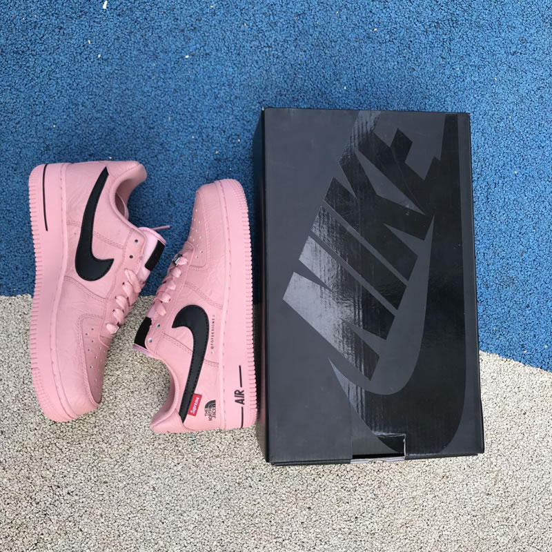 Supreme The North Face Nike Air Force 1 Sup AF1 Low "Pink Black" AR3066-800 Detail Image