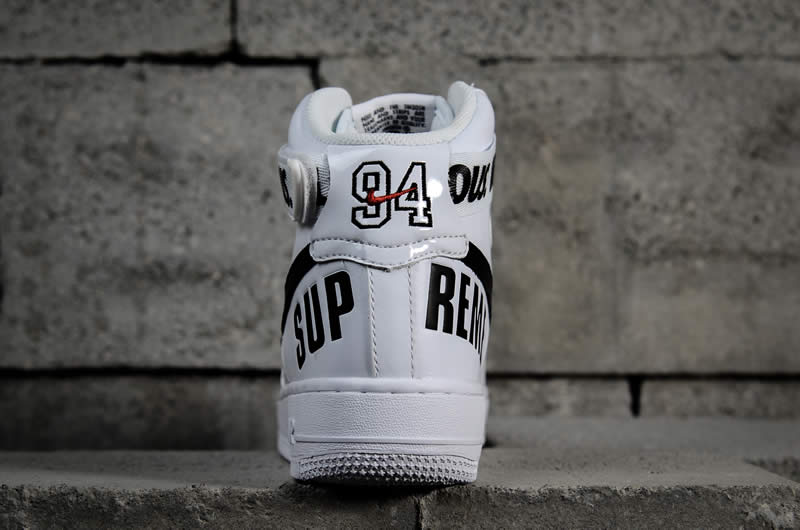 supremee® x nike air force 1 high sp world famous 94 white black 698696-100 pics