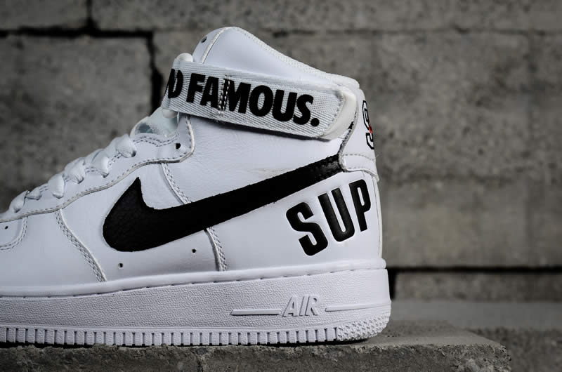 supremee® x nike air force 1 high sp world famous 94 white black 698696-100 pics