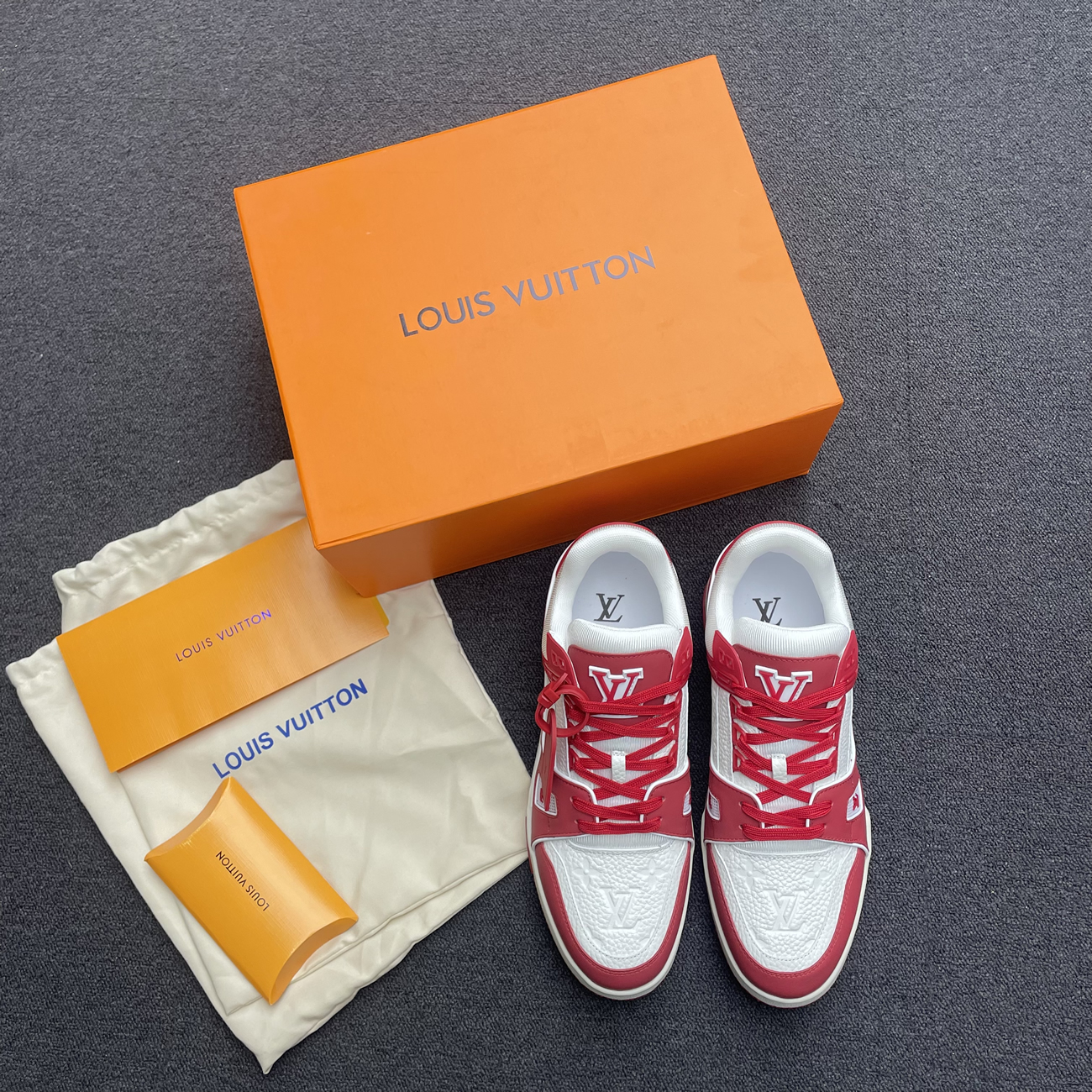 Louis Vuitton Trainer Red White 1a8pk6 (7) - newkick.vip