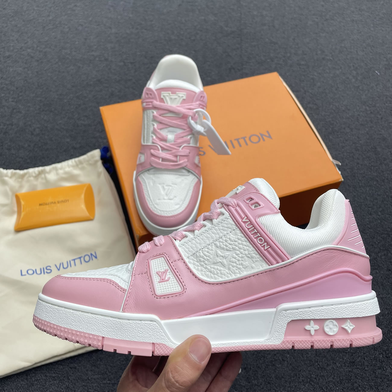 Lv Trainer Vuitton Sneaker Pink 1aa6w3 (7) - newkick.vip