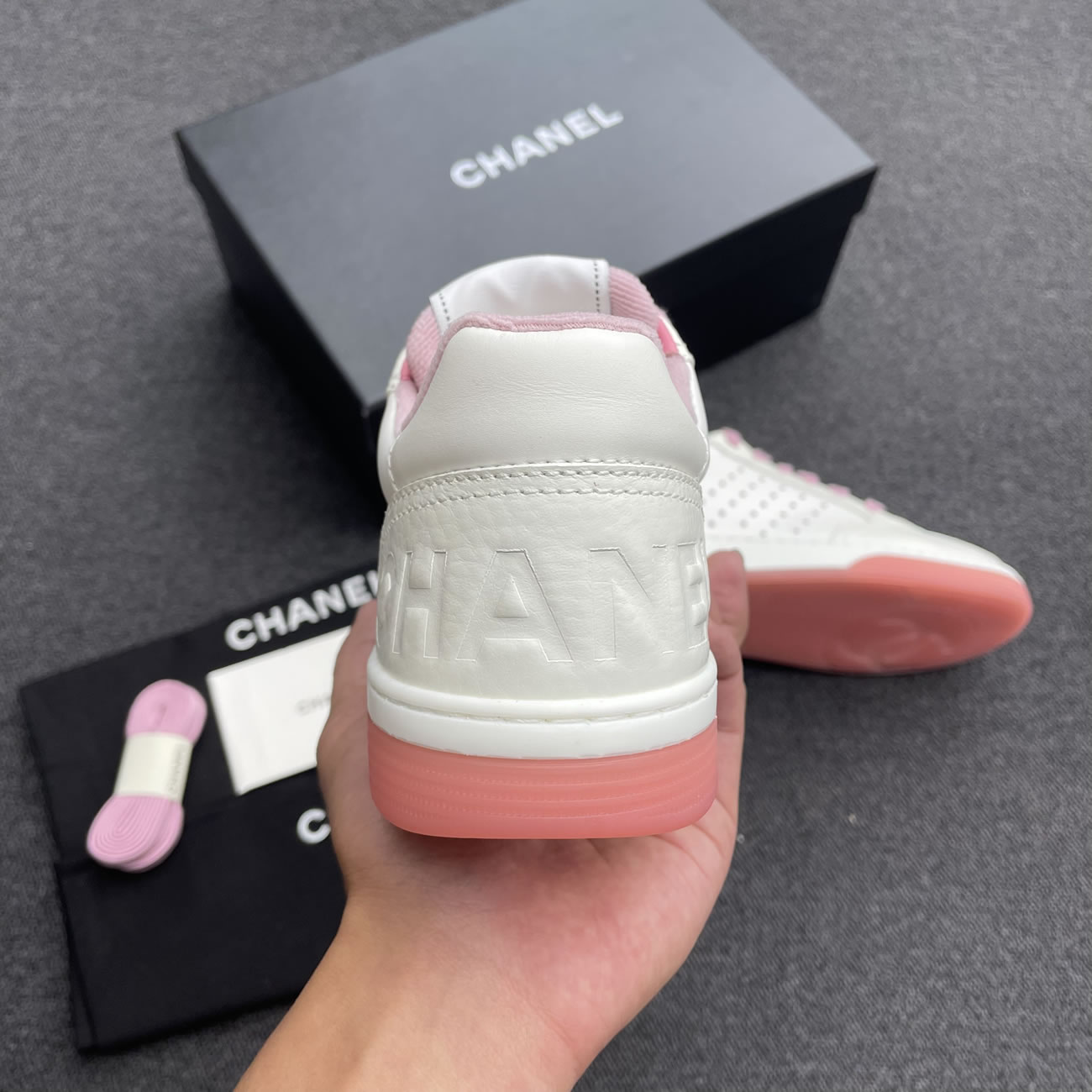 Chanel 22p Trainer White Black Burgundy Light Pink Blue (21) - newkick.vip