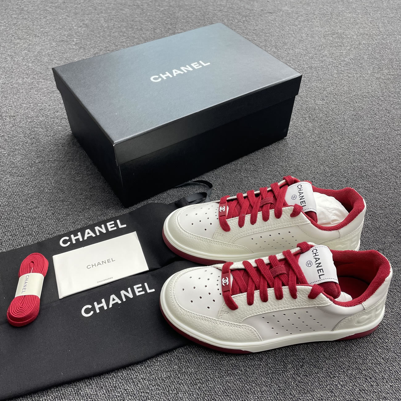 Chanel 22p Trainer White Black Burgundy Light Pink Blue (33) - newkick.vip