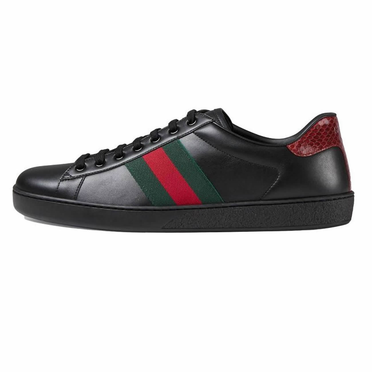 Gucci Ace Leather Black 386750 02jr0 1078 (1) - newkick.vip