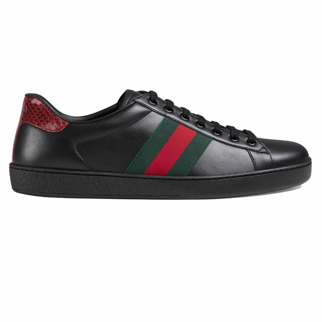 Gucci Ace Leather Black 386750 02jr0 1078 (2) - newkick.vip