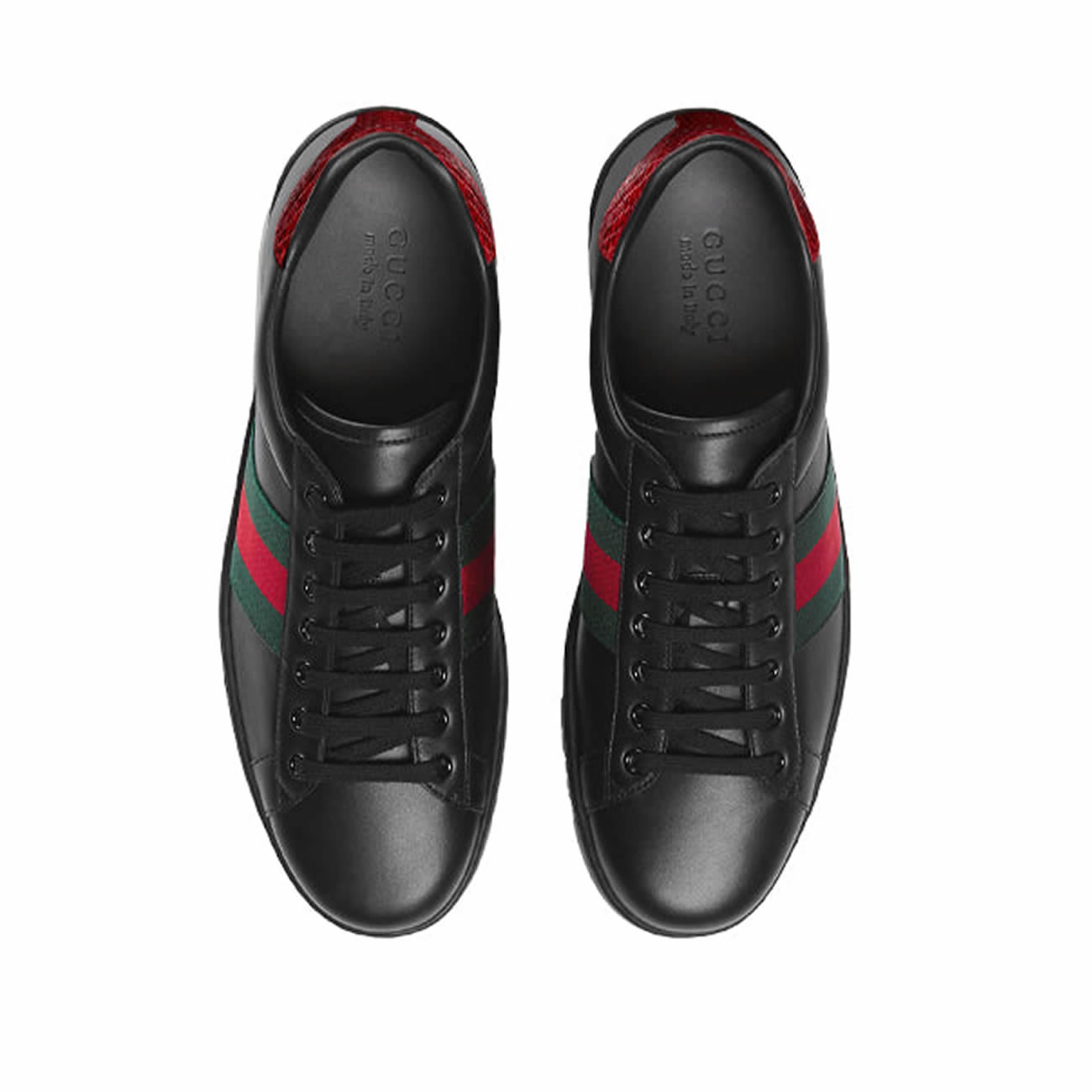 Gucci Ace Leather Black 386750 02jr0 1078 (4) - newkick.vip