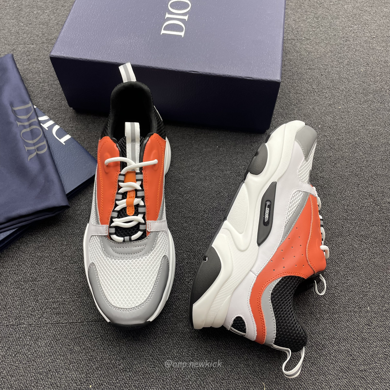 Dior B22 Orange White 3sn231yxx H369 (7) - newkick.vip