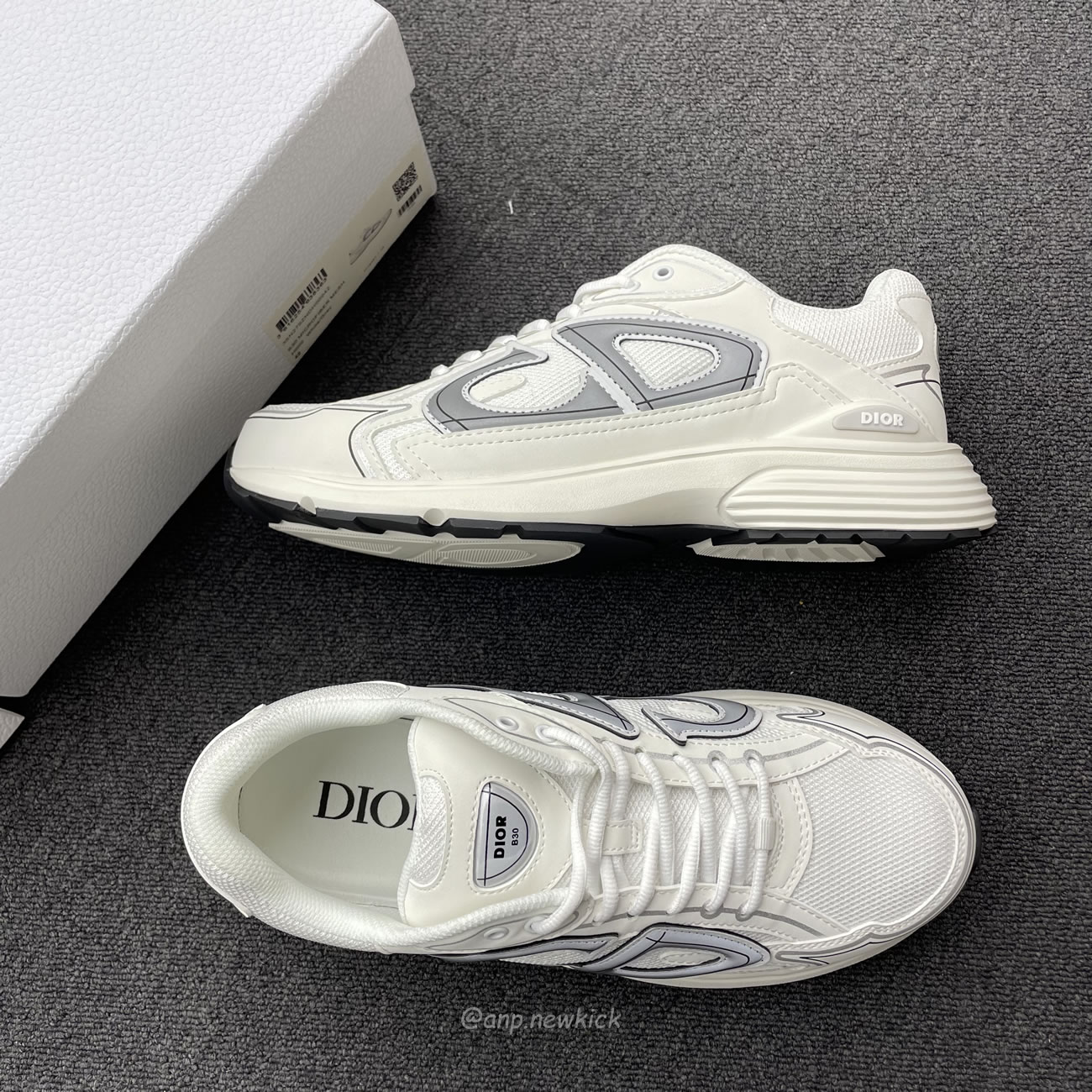 Dior B30 Microfiber Mesh White Grey 3sn279zndh000 (8) - newkick.vip