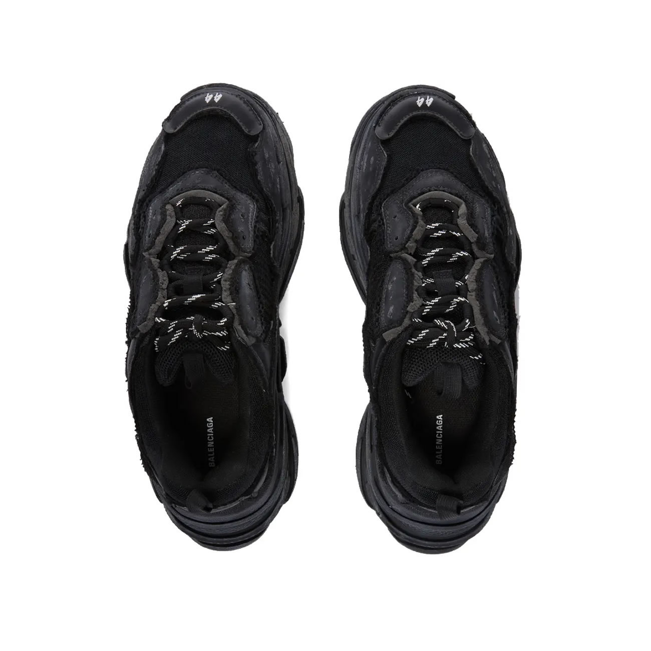 Balenciaga Triple S Triple Black 2018 Reissue Pre Distressed 512176 W09o1 1000 (9) - newkick.vip