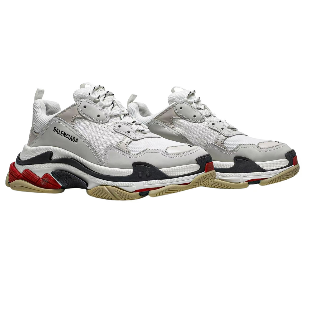 Balenciaga Triple S White Black Red 533882w09e19000 (2) - newkick.vip