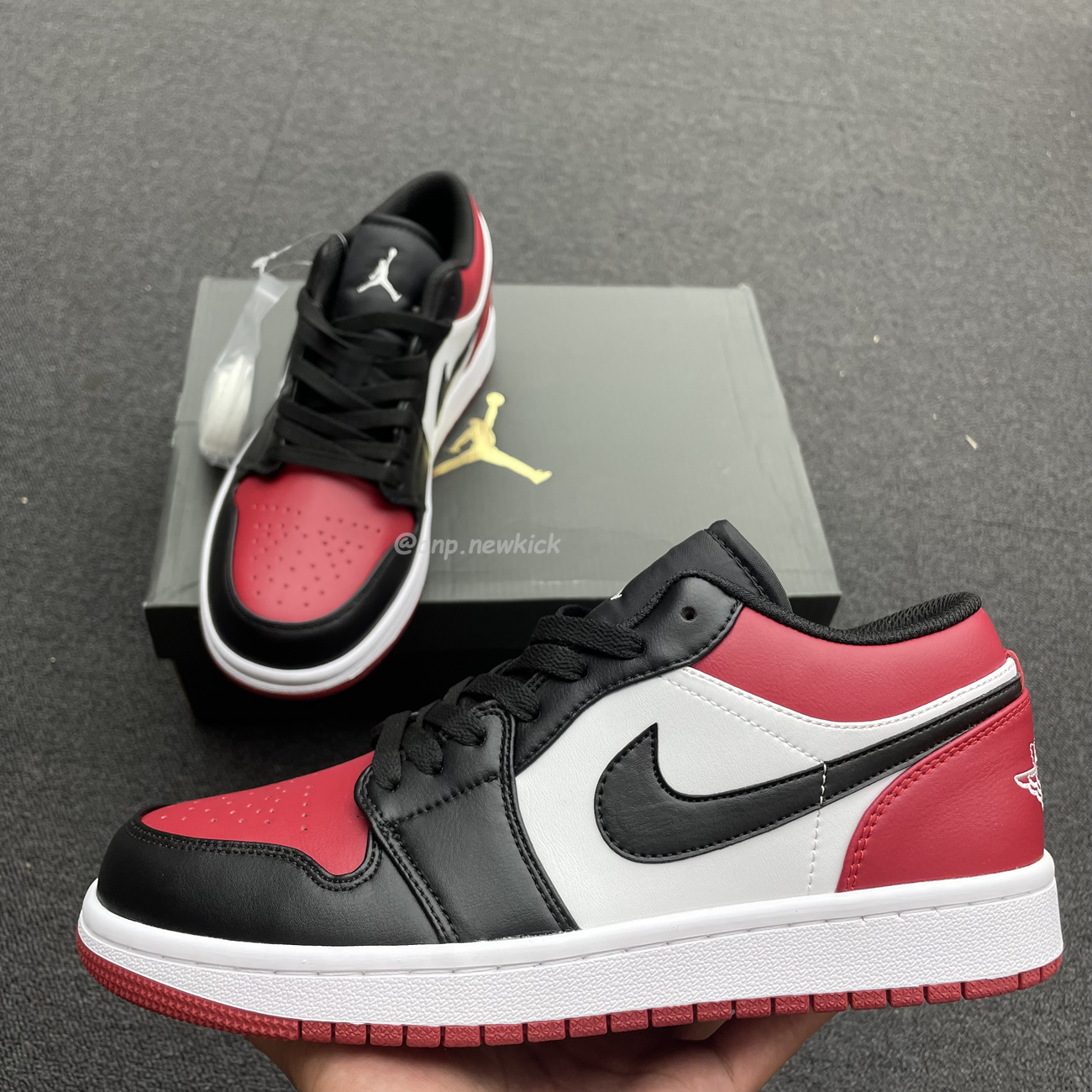 Air Jordan 1 Low Bred Toe 553558 612 (12) - newkick.vip