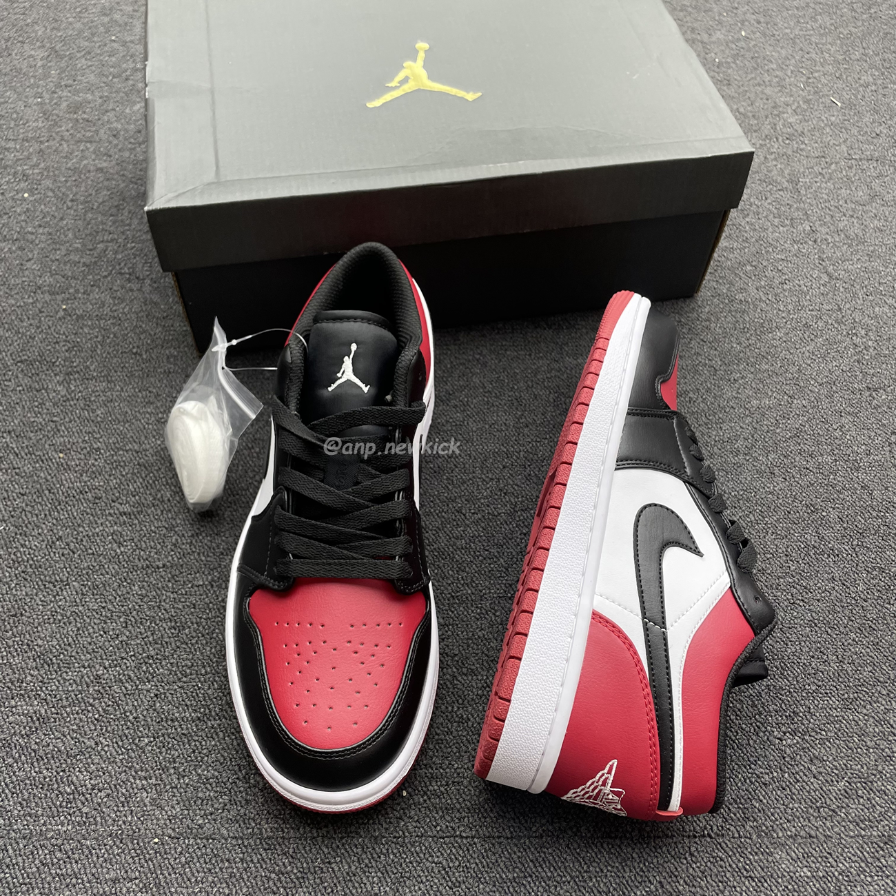 Air Jordan 1 Low Bred Toe 553558 612 (8) - newkick.vip