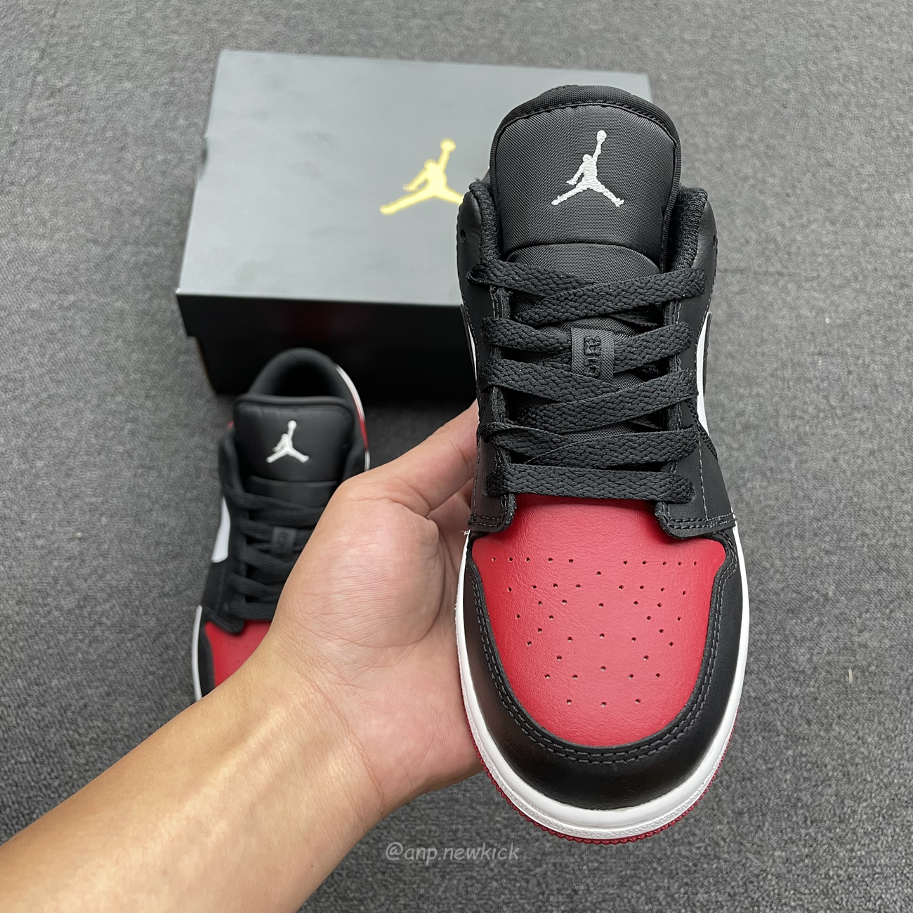 Air Jordan 1 Low Bred Toe Gs 553560 612 (11) - newkick.vip