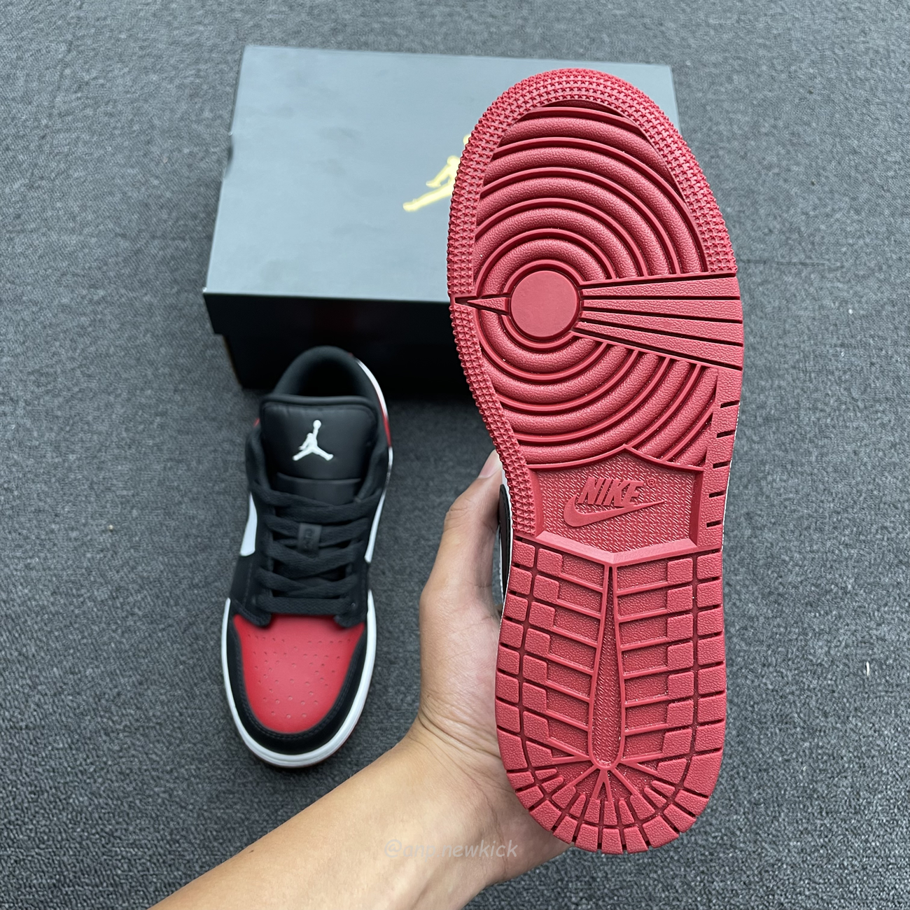 Air Jordan 1 Low Bred Toe Gs 553560 612 (13) - newkick.vip