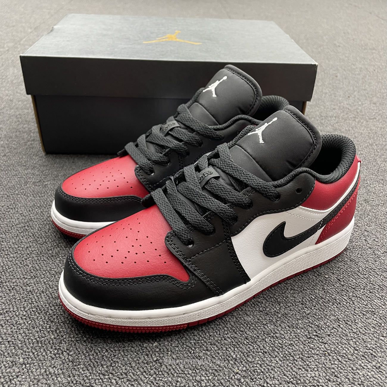 Air Jordan 1 Low Bred Toe Gs 553560 612 (3) - newkick.vip