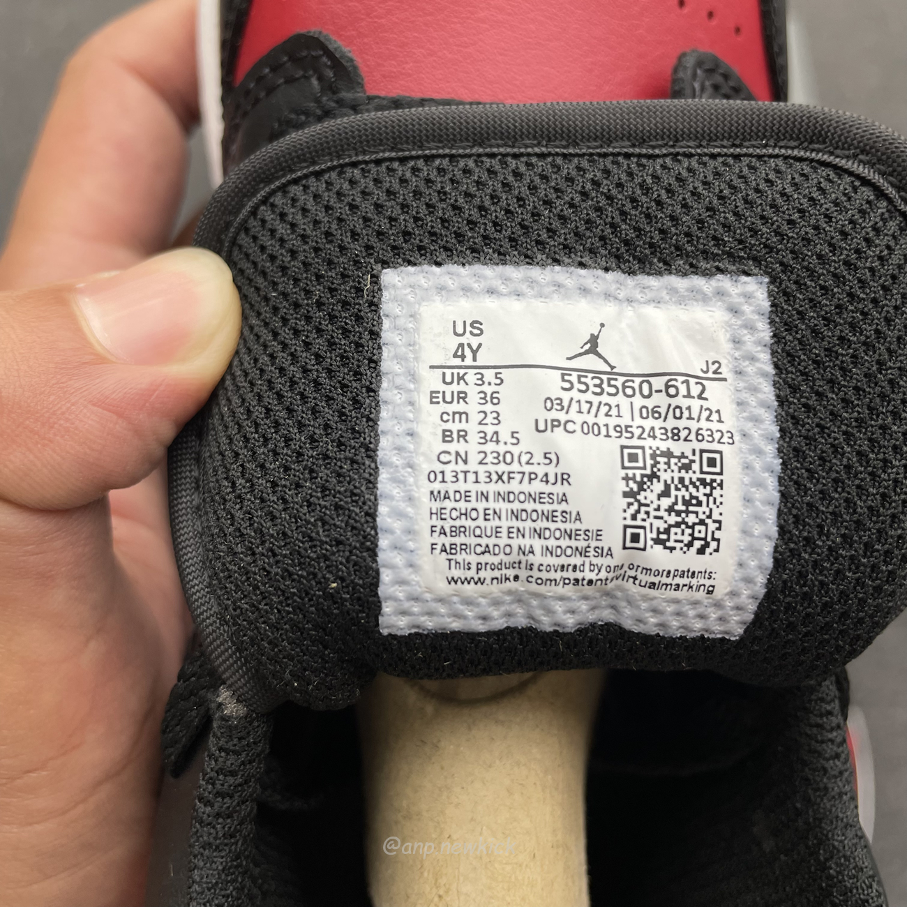 Air Jordan 1 Low Bred Toe Gs 553560 612 (5) - newkick.vip