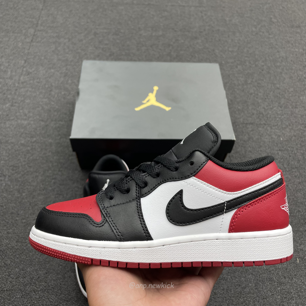 Air Jordan 1 Low Bred Toe Gs 553560 612 (7) - newkick.vip