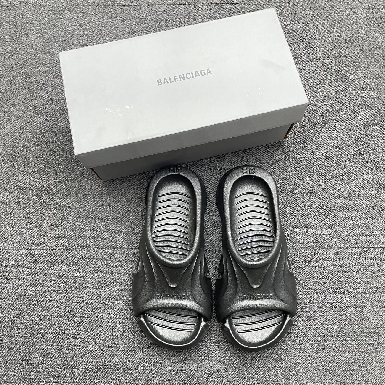 Balenciaga Mold Slide Sandal Black Beige 653874w3ce21000 (20) - newkick.vip