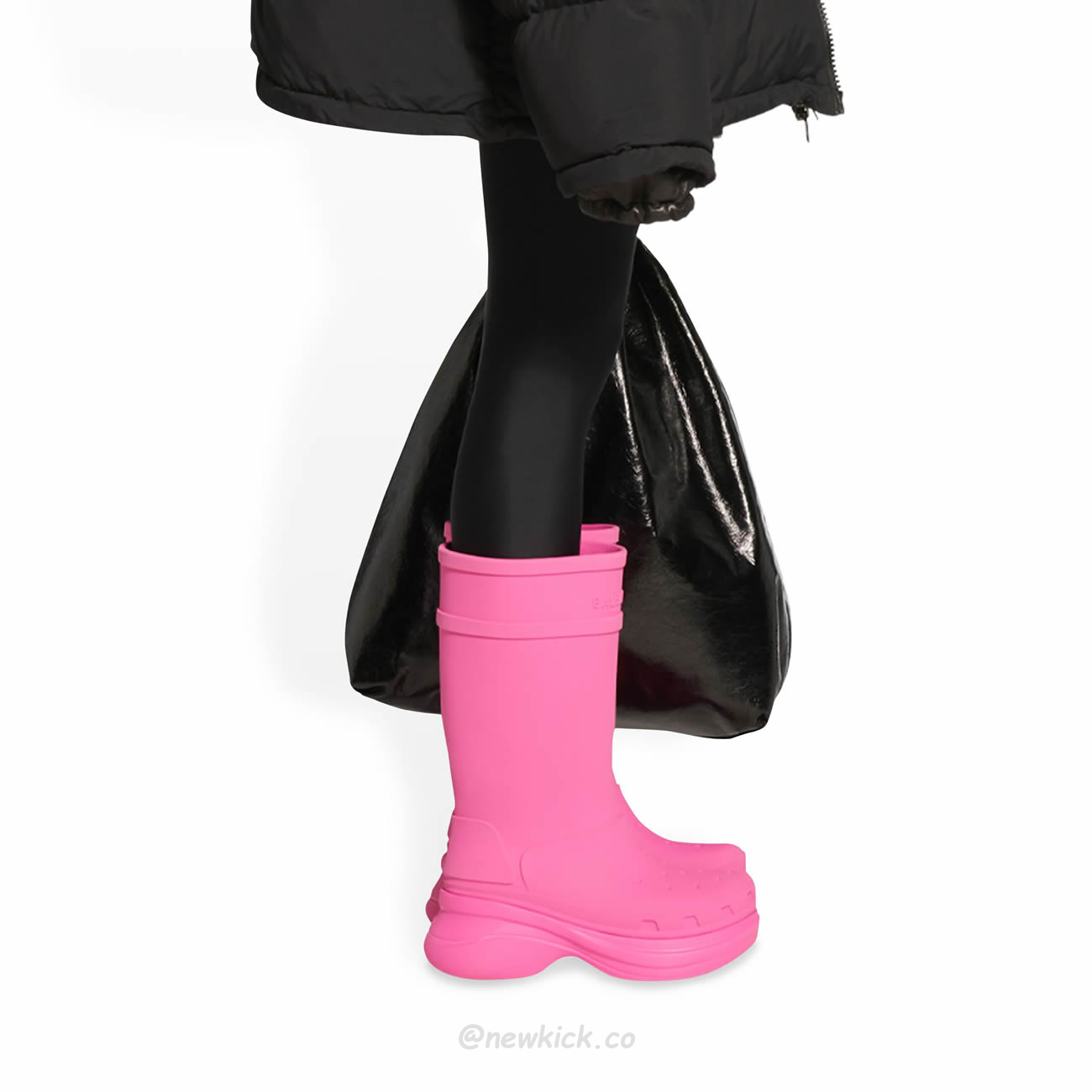 Balenciaga X Crocs Boot Black White Green Bright Pink Beige Rubber 677388w1s8e1000 (46) - newkick.vip