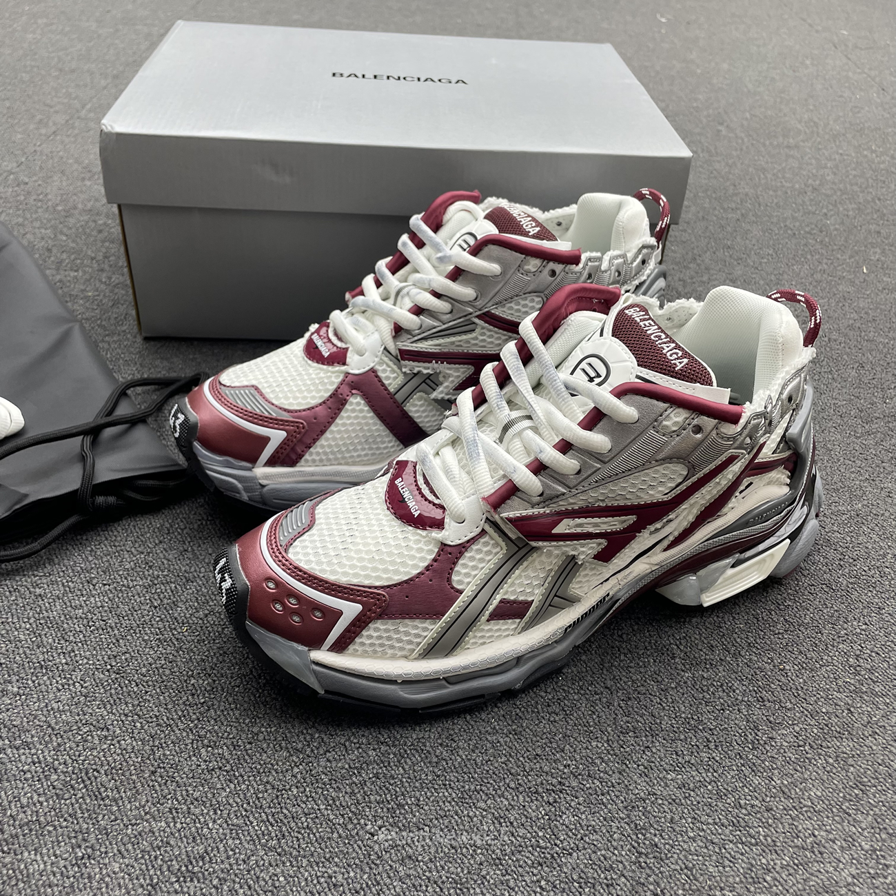 Balenciaga Runner Burgundy 677403w3rb3 (6) - newkick.vip