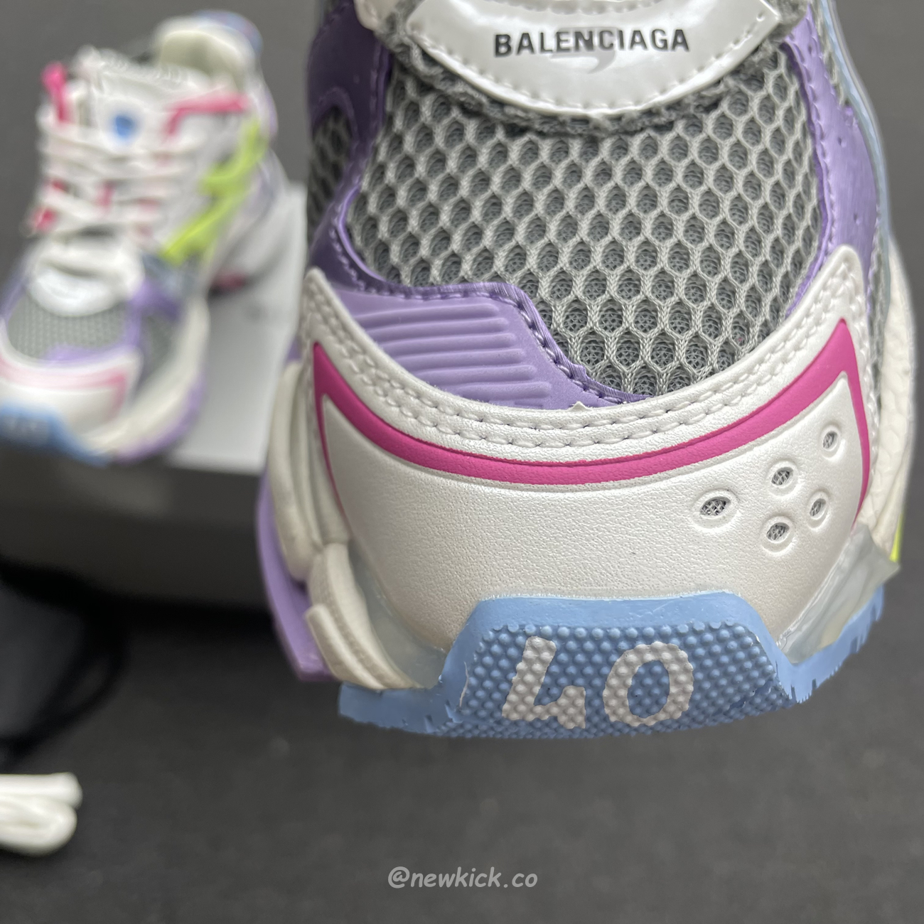 Balenciaga Runner Leather Free Grey Light Purple Neon Yellow White 677403w3rbp1745 (3) - newkick.vip