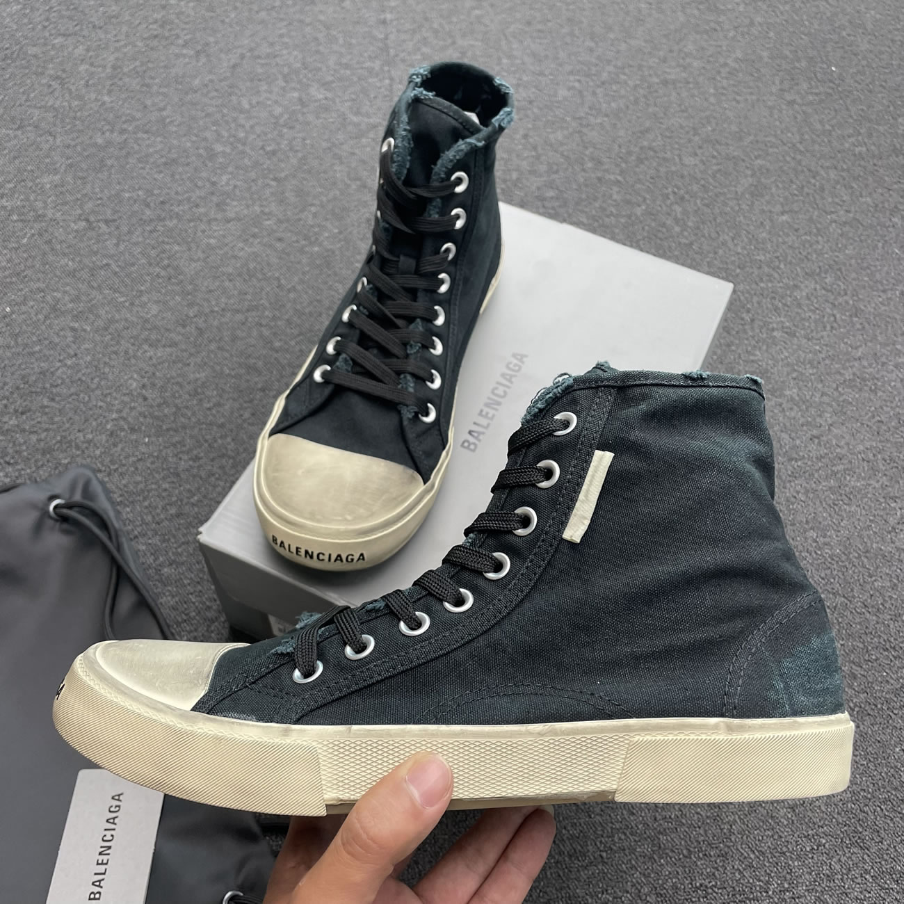 Balenciaga Paris High Top Black 688752w3rc11090 (5) - newkick.vip