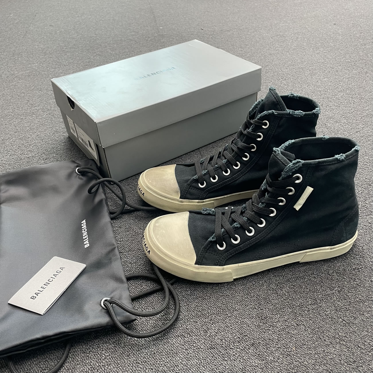 Balenciaga Paris High Top Black 688752w3rc11090 (6) - newkick.vip