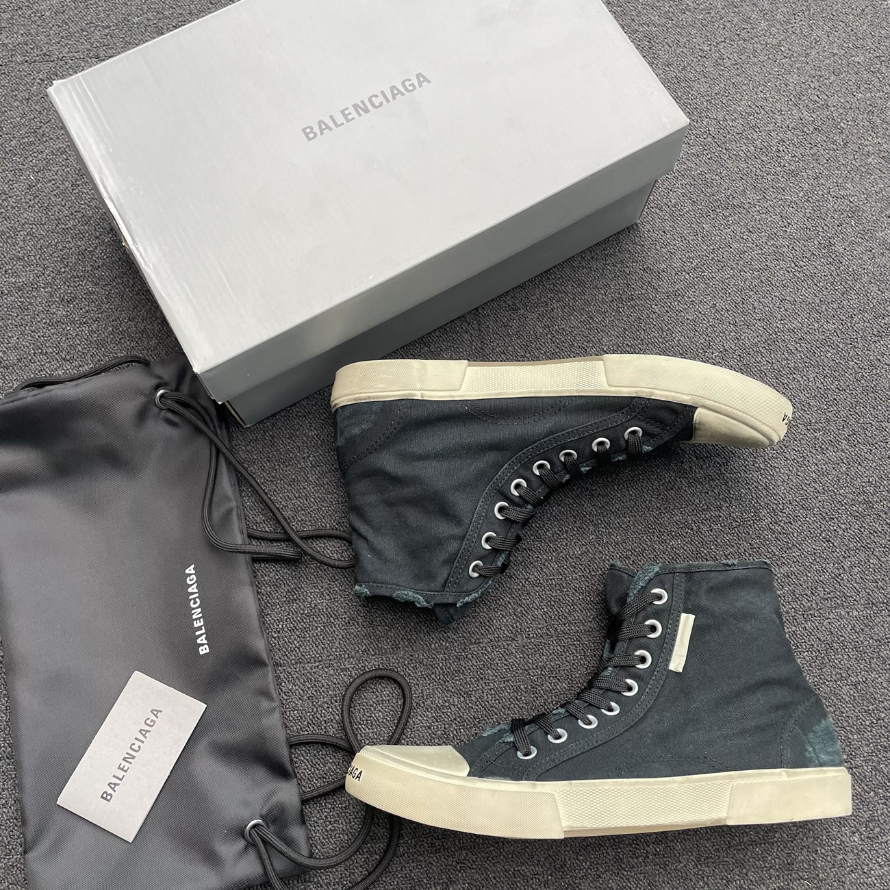 Balenciaga Paris High Top Black 688752w3rc11090 (9) - newkick.vip