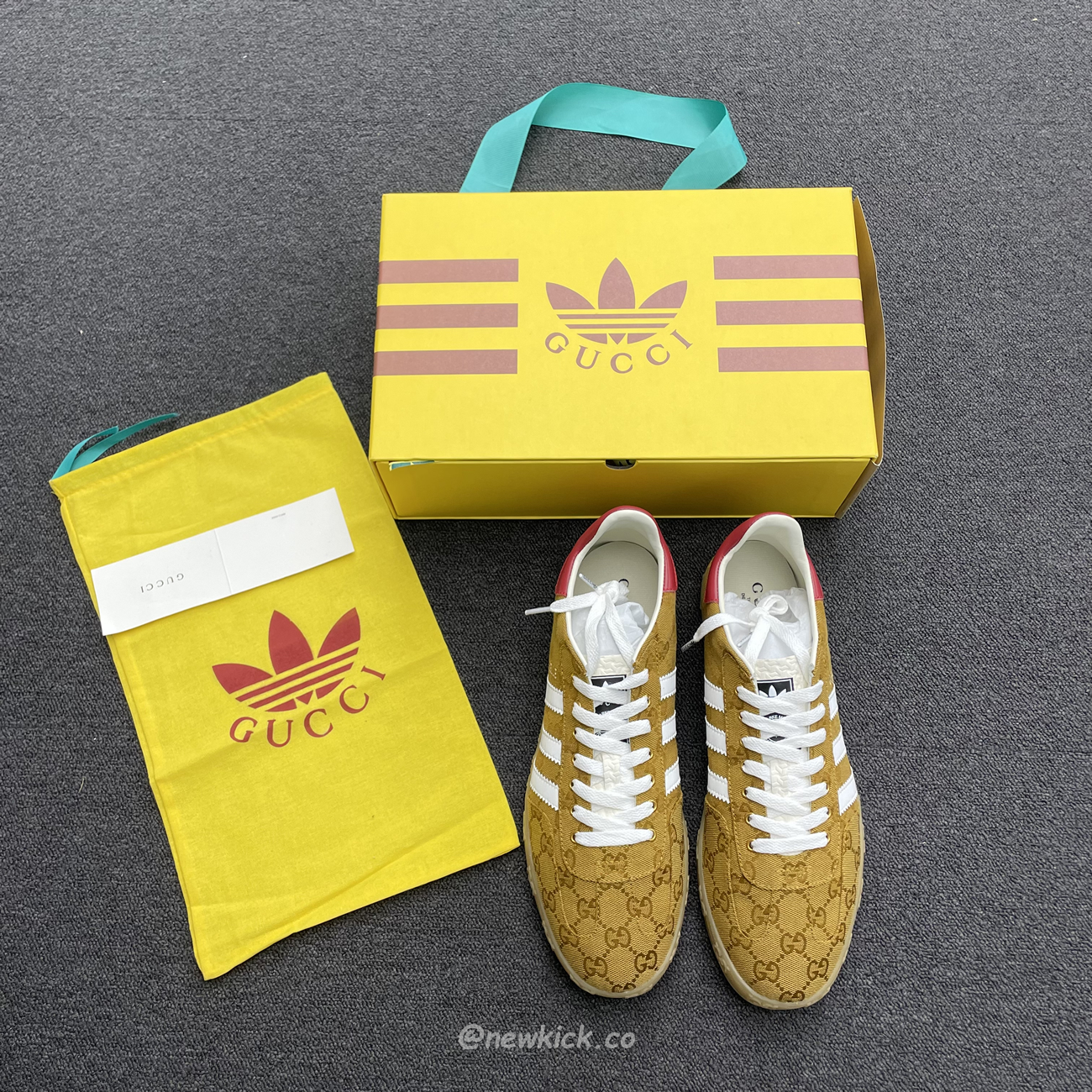 Adidas Gazelle Gucci Original Gg Beige Brown 707868 Uwv20 7162 (10) - newkick.vip