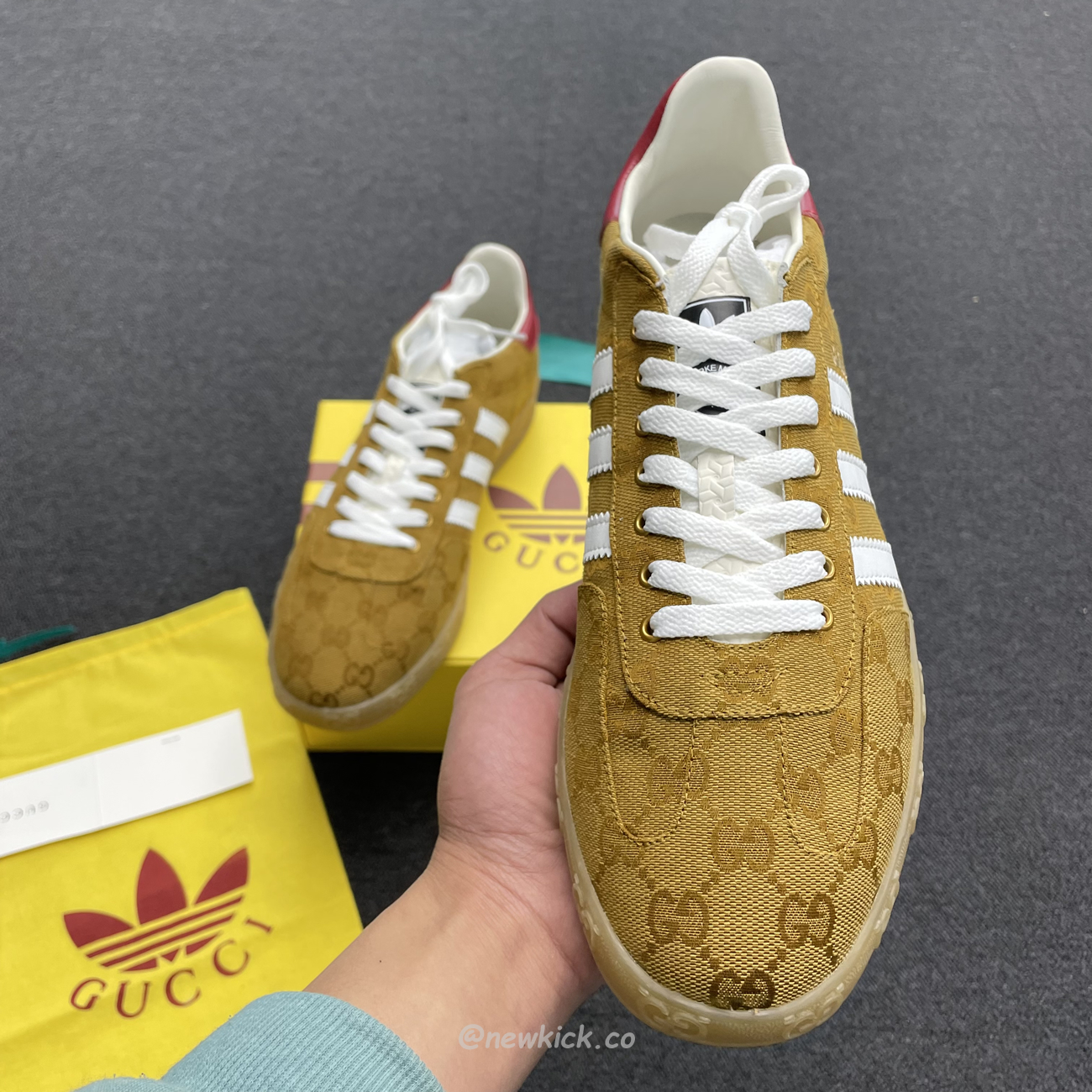 Adidas Gazelle Gucci Original Gg Beige Brown 707868 Uwv20 7162 (6) - newkick.vip