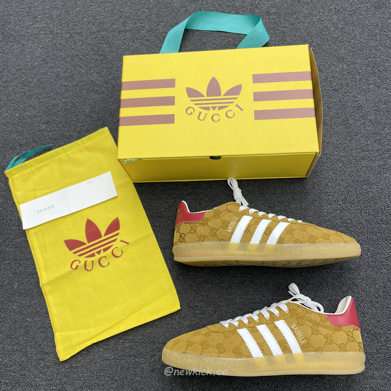 Adidas Gazelle Gucci Original Gg Beige Brown 707868 Uwv20 7162 (8) - newkick.vip