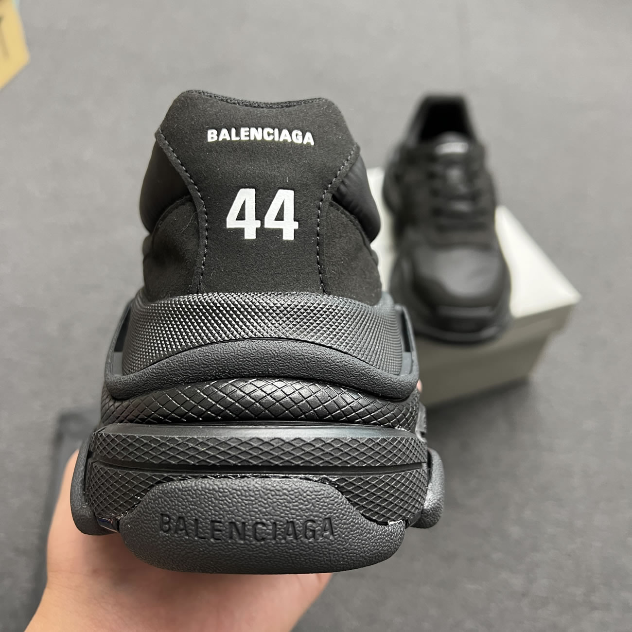 Balenciaga Triple S Nylon Black Bule 710157 W3cu1 1000 (2) - newkick.vip