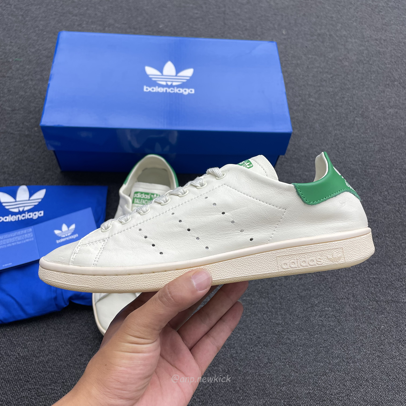 Adidas X Balenciaga Stan Smith Worn Out Off White Green 721835 Wbdv4 9703 (6) - newkick.vip