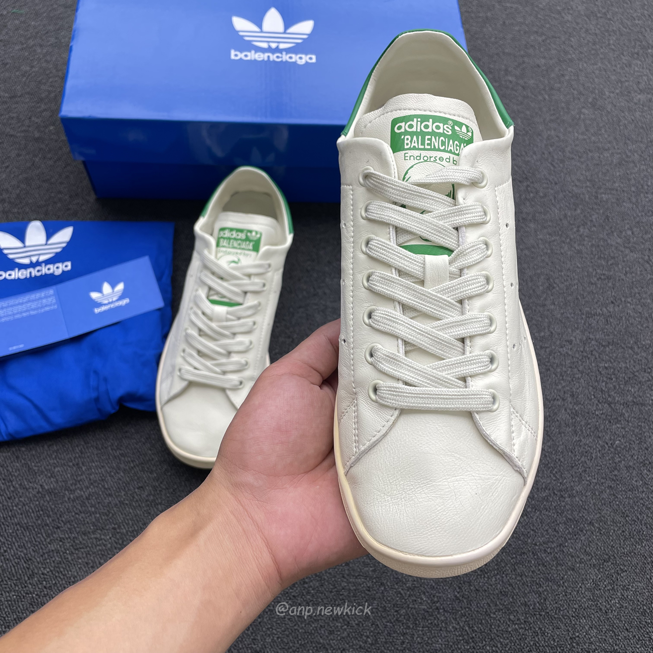 Adidas X Balenciaga Stan Smith Worn Out Off White Green 721835 Wbdv4 9703 (9) - newkick.vip