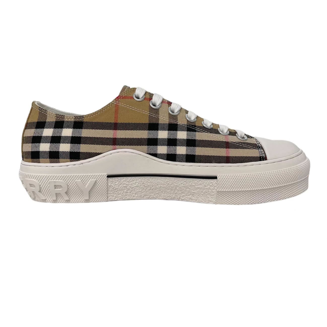 Burberry Vintage Check Cotton Sneakers Archive Beige White W 80505061 (11) - newkick.vip