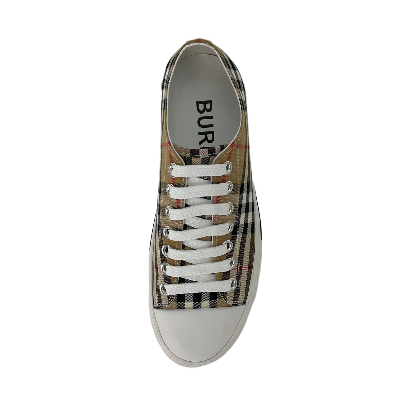 Burberry Vintage Check Cotton Sneakers Archive Beige White W 80505061 (9) - newkick.vip