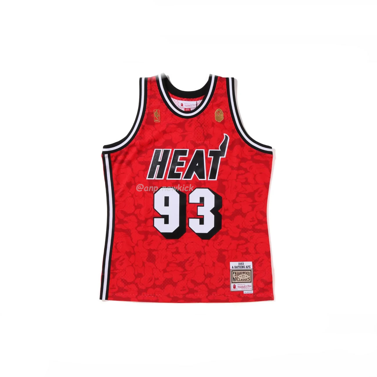 A Bathing Ape X Mitchell Ness New Jersey Nets Jersey Black Red Blue (2) - newkick.vip