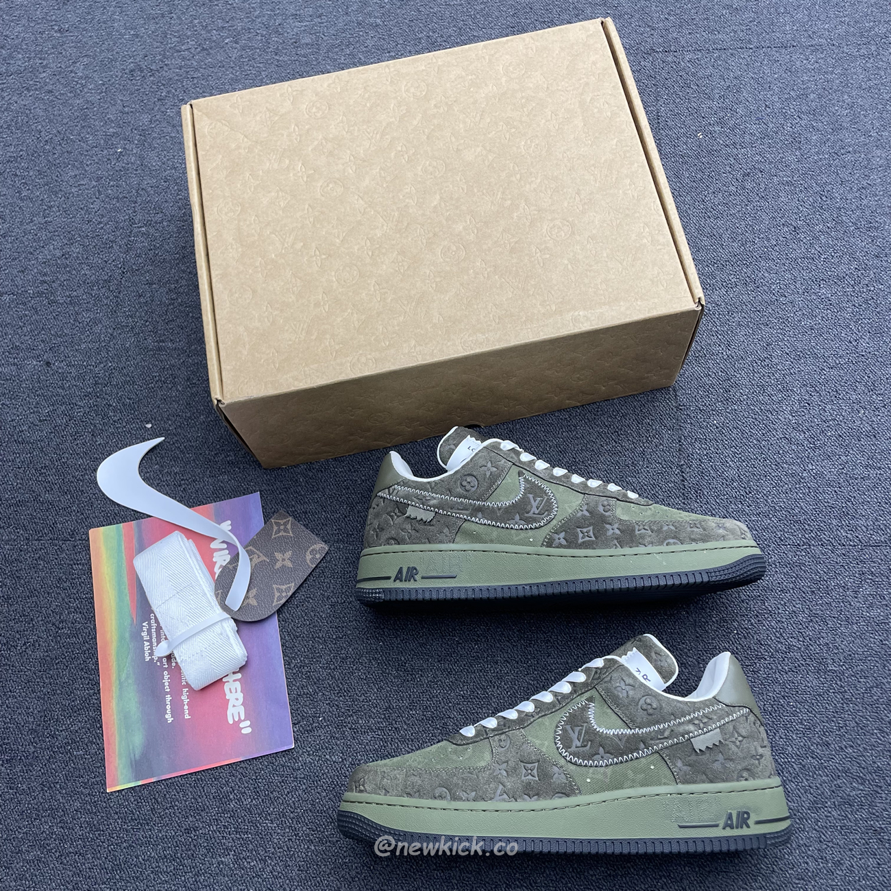 Lv X Nike Air Force 1 Low Green (4) - newkick.vip