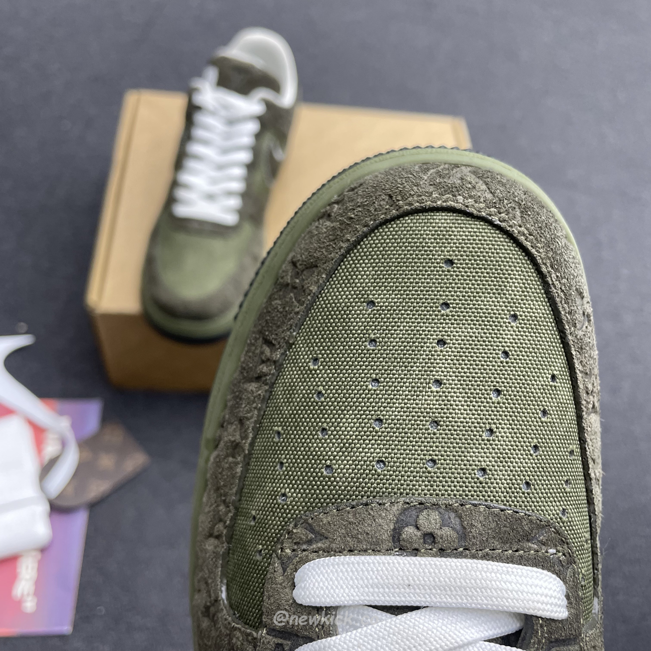 Lv X Nike Air Force 1 Low Green (6) - newkick.vip