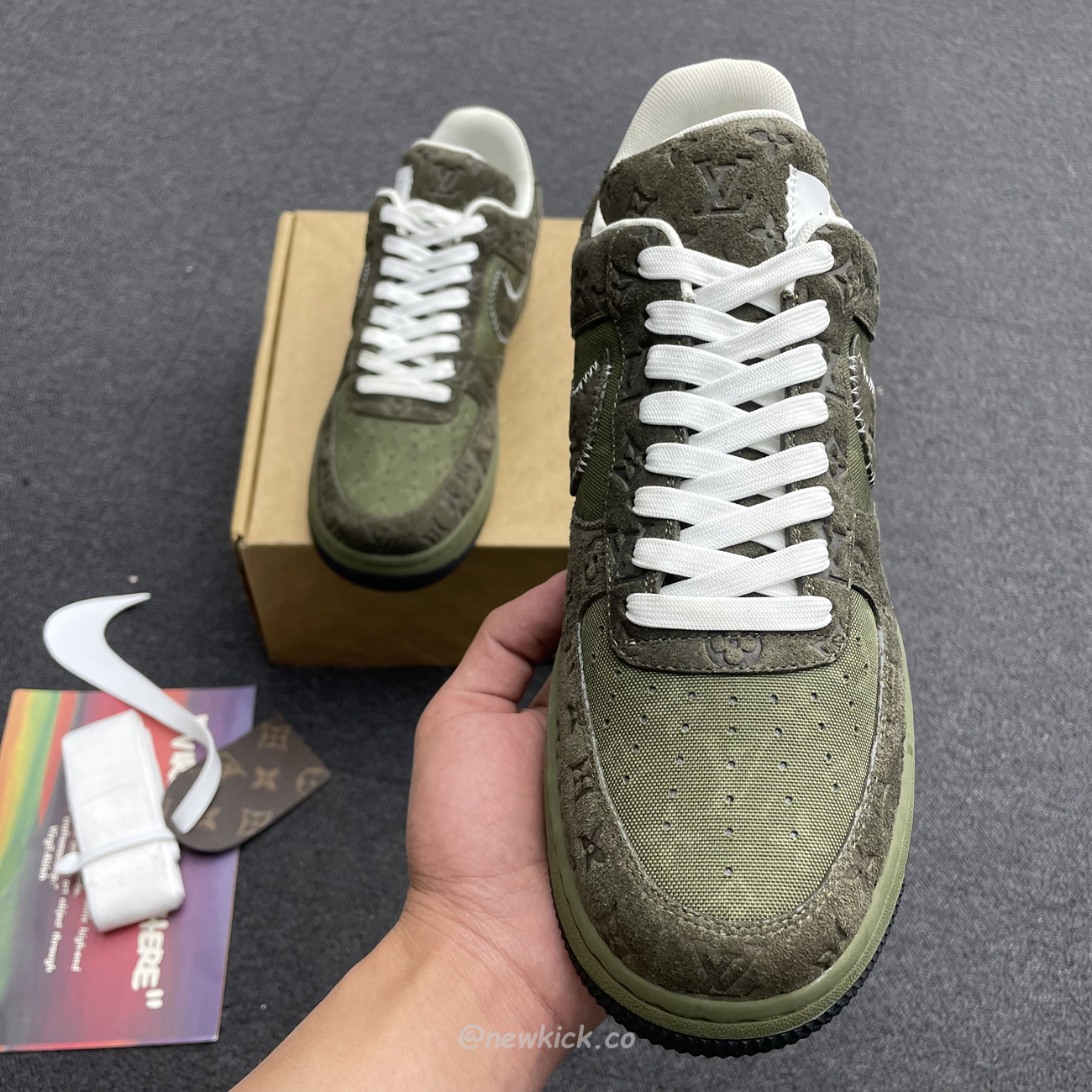 Lv X Nike Air Force 1 Low Green (9) - newkick.vip