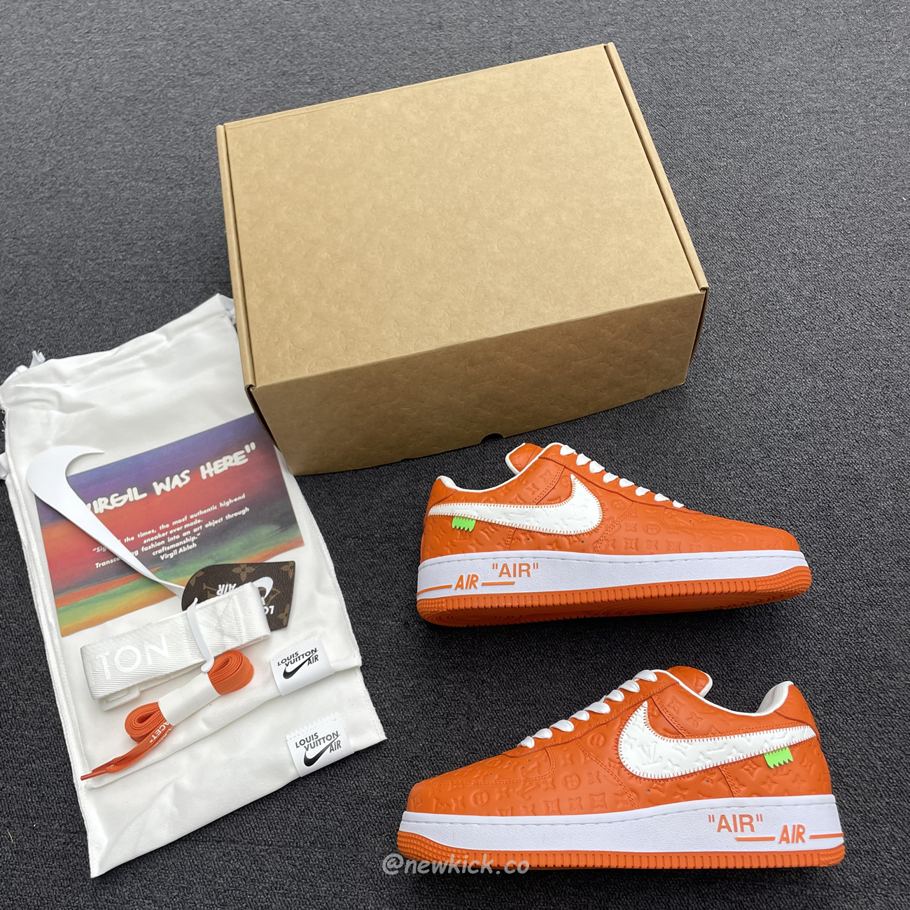 Lv X Nike Air Force 1 Low Orange (6) - newkick.vip