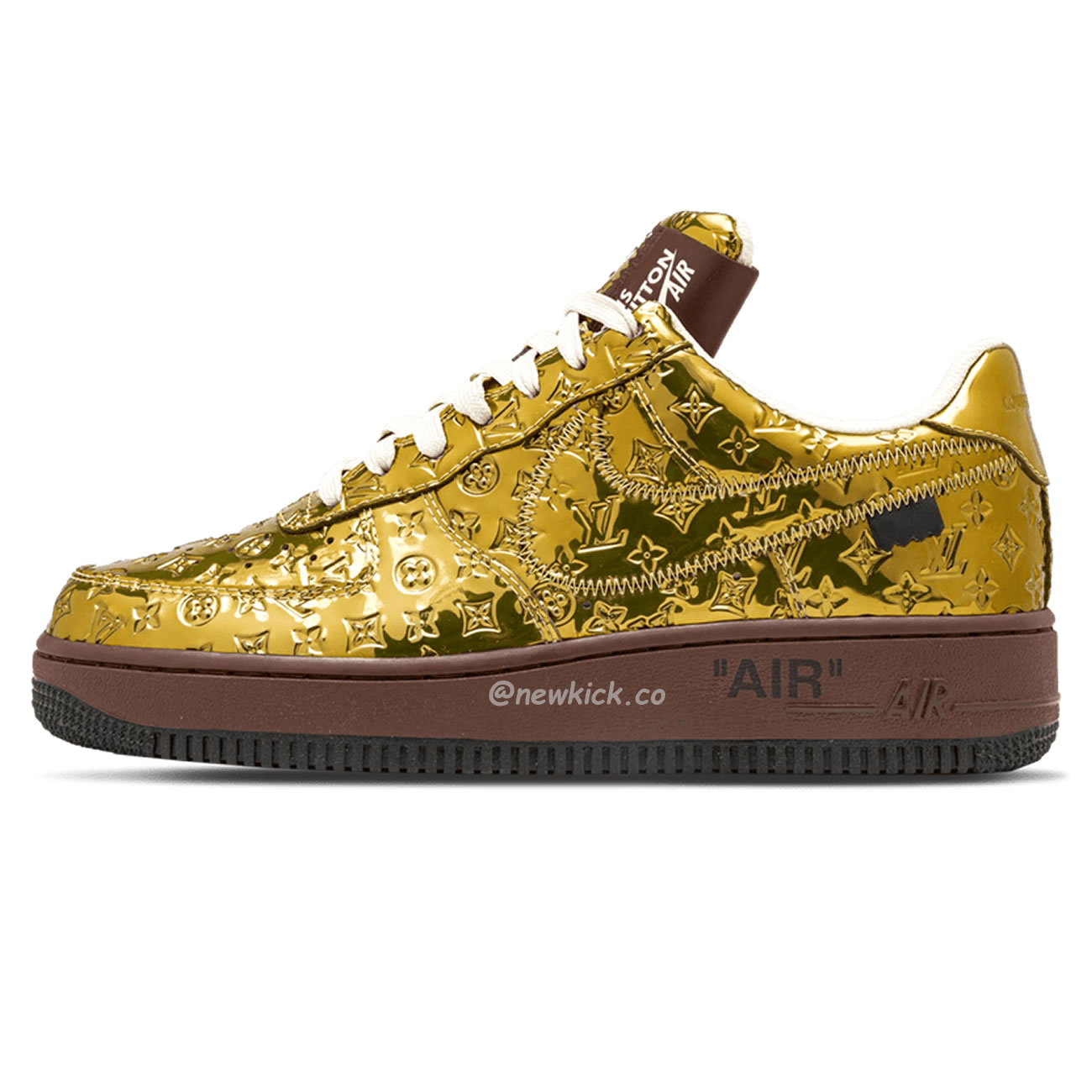 Louis Vuitton Nike Air Force 1 Low By Virgil Abloh Metallic Gold (1) - newkick.vip